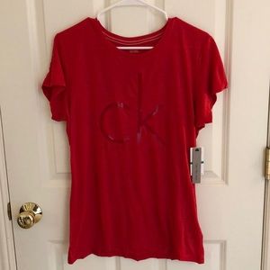 Red Calvin Klein T-shirt (new with tags!!)